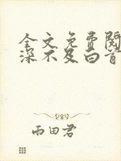 全文免费阅读情深不及白首