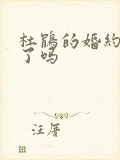 杜鹃的婚约完结了吗