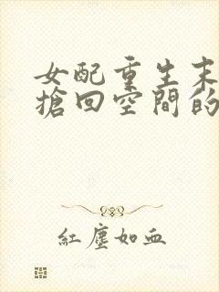 女配重生末世前抢回空间的小说