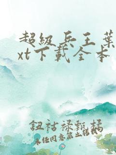 超级兵王叶谦txt下载全本