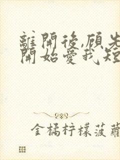 离开后,顾先生开始爱我短剧免费完整版