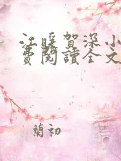 江暖贺深小说免费阅读全文