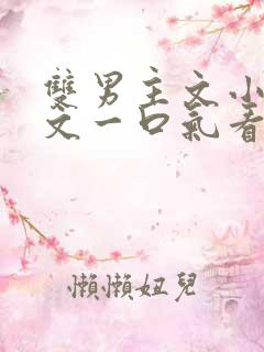 双男主文小说推文一口气看完