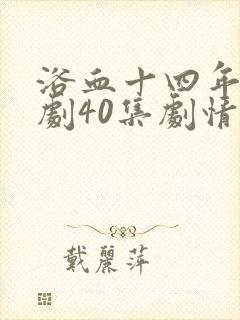 浴血十四年电视剧40集剧情