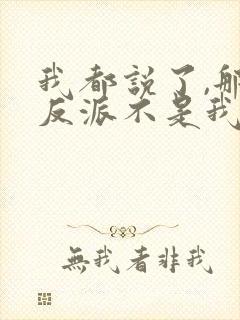 我都说了,那个反派不是我