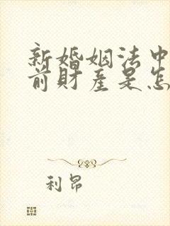 新婚姻法中的婚前财产是怎样规定的