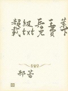 超级兵王叶谦下载txt免费下载