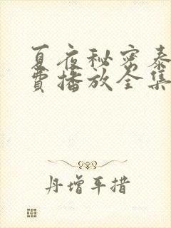 夏夜秘密泰剧免费播放全集高清