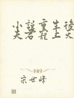 小说重生后我把夫君宠上天