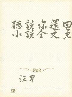 听说你还回忆我小说全文免费阅读