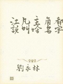 江凡主角都市小说叫啥名字