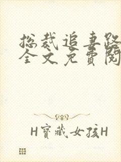 总裁追妻路漫漫全文免费阅读