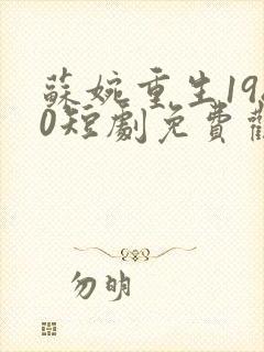 苏婉重生1980短剧免费观看