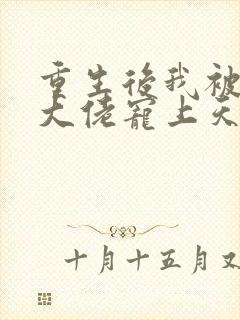 重生后我被病娇大佬宠上天 txt