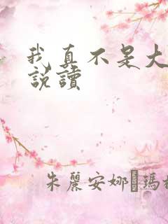 我真不是大佬小说读