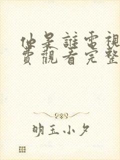 他是谁电视剧免费观看完整版国语