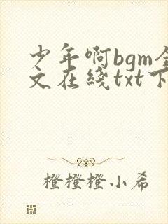 少年啊bgm全文在线txt下载