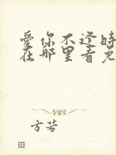 爱你不逢时短剧在哪里看免费