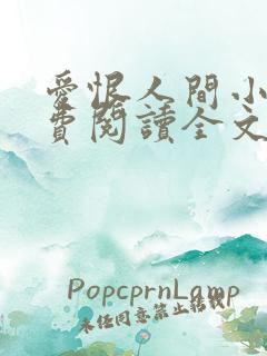 爱恨人间小说免费阅读全文最新章节