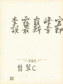 李霖巅峰官场小说最新章节更新免费阅读