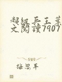 超级兵王叶谦全文阅读7907章
