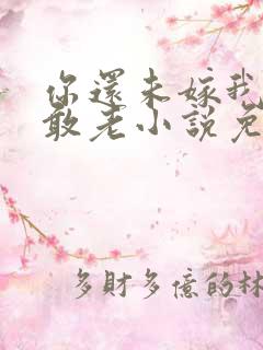 你还未嫁我怎么敢老小说免费阅读