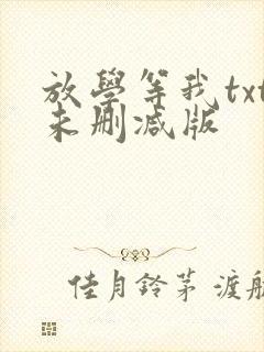 放学等我txt未删减版
