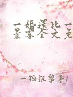 一婚还比一婚高晨雾全文免费阅读