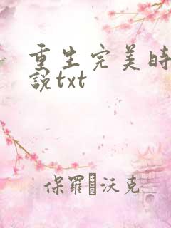 重生完美时代小说txt