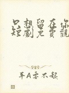 只想留在你身边短剧免费观看全集