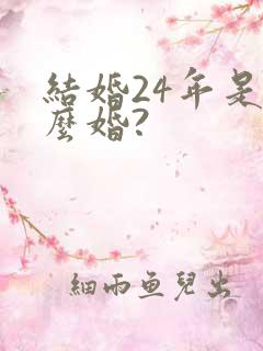 结婚24年是什么婚?