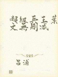 超级兵王叶谦全文无删减