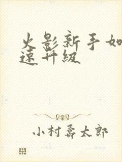 火影新手如何快速升级