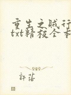 重生之贼行天下txt精校全本下载