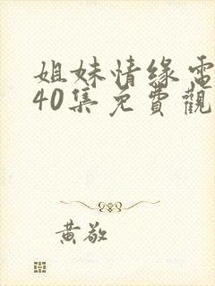 姐妹情缘电视剧40集免费观看全集