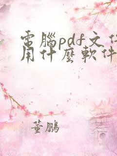 电脑pdf文件用什么软件打开好