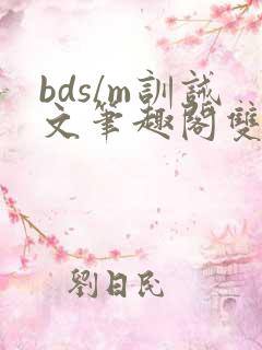 bds/m训诫文笔趣阁双男主