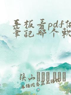 平板看pdf做笔记哪个软件