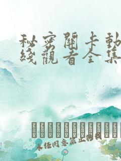 秘密关卡动漫在线观看全集免费播放