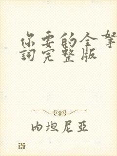 你要的全拿走歌词完整版