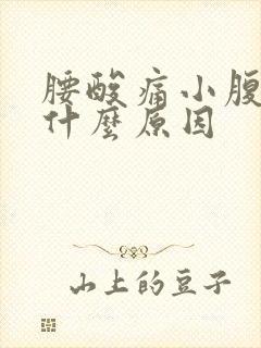 腰酸痛小腹坠胀什么原因