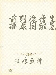 前列腺增生术后排尿困难怎么办