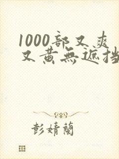 1000部又爽又黄无遮挡的视频