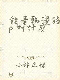 能看韩漫的app 叫什么