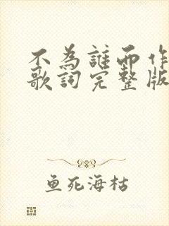 不为谁而作的歌歌词完整版