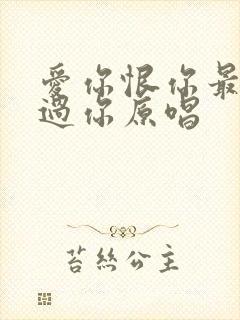 爱你恨你最后错过你原唱