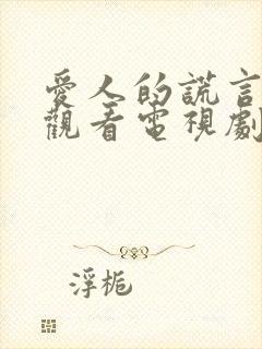 爱人的谎言免费观看电视剧剧情