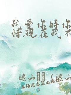 我爱你时你不珍惜,现在我不爱了