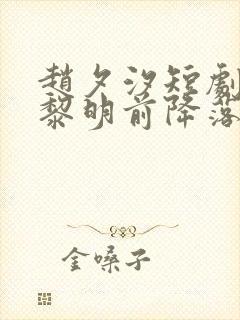 赵夕汐短剧爱在黎明前降落