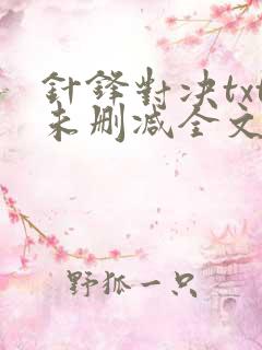 针锋对决txt未删减全文+番外